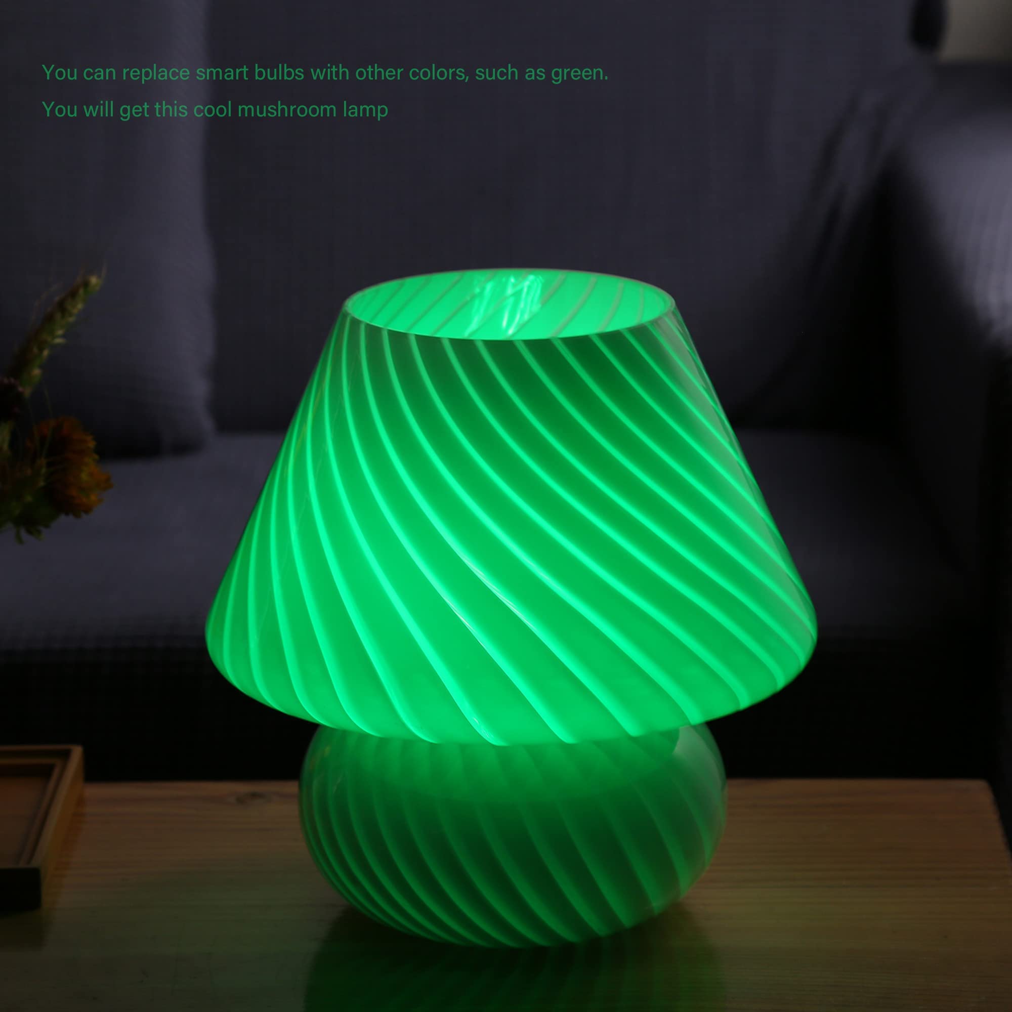 BSOD Swirl Mushroom Lamp, Vintage Bedside Table Lamps 9.9
